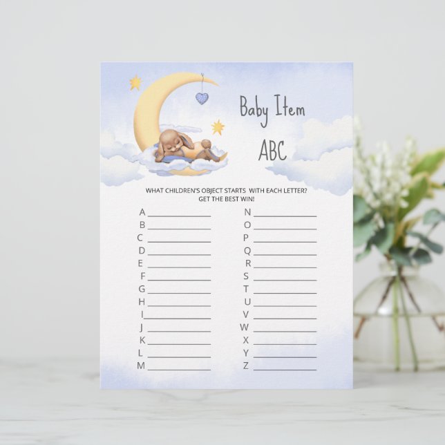 Paper Sheet Baby shower spel (Staand voorkant)