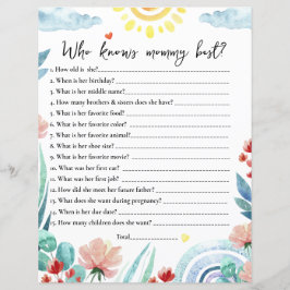 Paper Sheet spel Wie kent mama het beste?