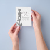 PAPER Silver Foiil Dress Bridal Showuitnodiging Flyer (Hand)
