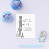 PAPER Silver Foiil Dress Bridal Showuitnodiging Flyer (Enkel)