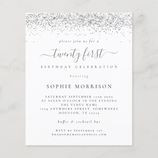 PAPER Silver Glitter 21ste partij nodigt uit Flyer (Voorkant)