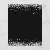PAPER Silver Glitter-kerstfeestdag - Zwarte uitnod Flyer (Achterkant)