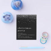 PAPER Silver Glitter-kerstfeestdag - Zwarte uitnod Flyer (Enkel)