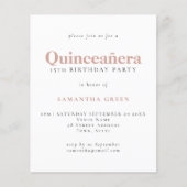 PAPER Simple Blush Quinceañera Birthday Invite Flyer (Voorkant)