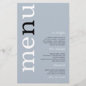 PAPER Simple Dusty Blue Typography WeddenMenu Flyer (Voorkant)