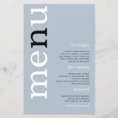 PAPER Simple Dusty Blue Typography WeddenMenu Flyer (Voorkant)
