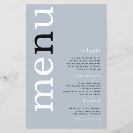 PAPER Simple Dusty Blue Typography WeddenMenu Flyer