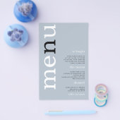PAPER Simple Dusty Blue Typography WeddenMenu Flyer (Enkel)