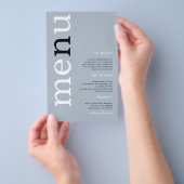 PAPER Simple Dusty Blue Typography WeddenMenu Flyer (Hand)