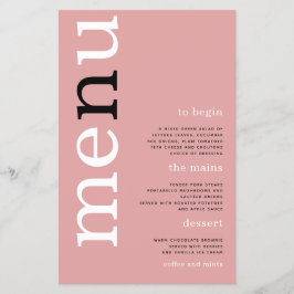 PAPER Simple Dusty Roos Typography Wedding Menu