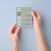 PAPER Simple Sage Ivory Text Weduwmenu Flyer (Hand)