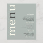PAPER Simple Sage Ivory Text Weduwmenu Flyer (Voorkant)