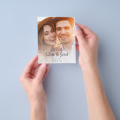 PAPER Simple Script Photo Weddenschap Save the Dat Flyer (Hand)