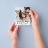 PAPER Simple Script Photo Weddenschap Save the Dat Flyer (Hand)