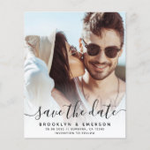 PAPER Simple Script Photo Weddenschap Save the Dat Flyer (Voorkant)