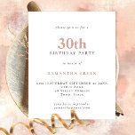 PAPER Simple Text Blush 30th Birthday Invitation Flyer<br><div class="desc">PAPER Simple Text Blush 30th Birthday Invitation. Een volledig aanpasbare,  voordelige PAPER,  geen kaart,  kleiner alternatief van 4, 5 x 5, 6 inch ZONDER enveloppen (A6 is de dichtstbijzijnde maat).</div>