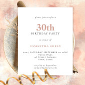 PAPER Simple Text Blush 30th Birthday Invitation Flyer