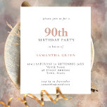 PAPER Simple Text Blush 90th Birthday Invitation Flyer<br><div class="desc">Begroting Eenvoudige tekst Blush 90th Birthday uitnodiging. Een waarde voor geld PAPER,  geen kaart,  kleiner alternatief van 4, 5 x 5, 6 inch ZONDER enveloppen (A6 is de dichtstbijzijnde maat).</div>