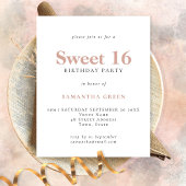 PAPER Simple Text Blush Sweet 16 Birthday Invite Flyer