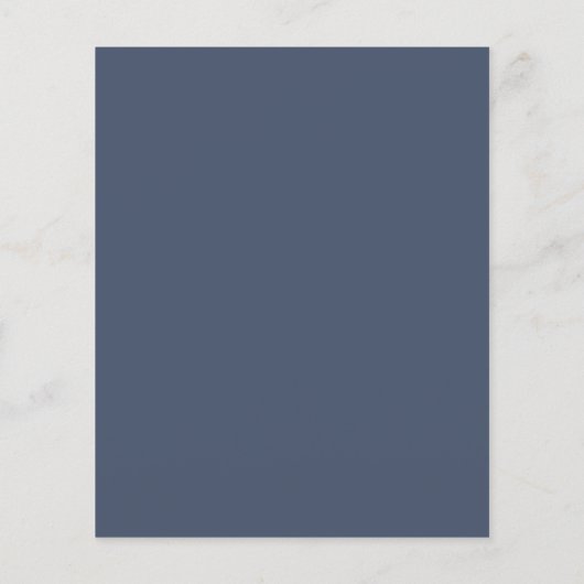 PAPER Simple Text Dusty Navy Blue Wedding Menu (Achterkant)