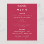 PAPER Simple Text Magenta Weddenmenu Flyer (Voorkant)