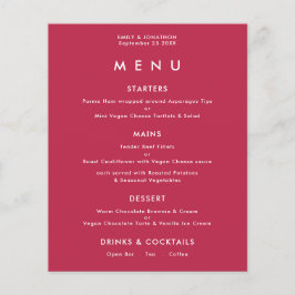 PAPER Simple Text Magenta Weddenmenu Flyer