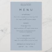 PAPER Simple Typography Dusty Blue Wedding Menu (Voorkant)