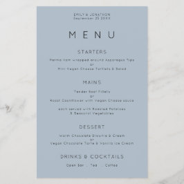 PAPER Simple Typography Dusty Blue Wedding Menu