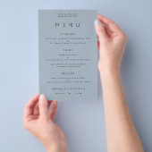 PAPER Simple Typography Dusty Blue Wedding Menu (Hand)