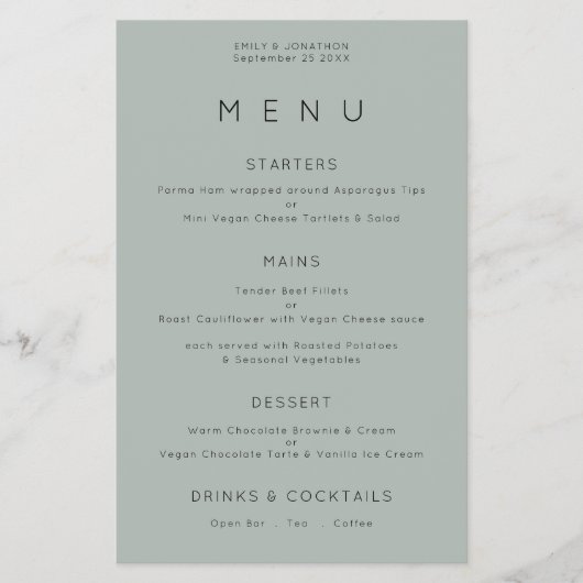 PAPER Simple Typography Silvery Sage Weddenschap M Flyer (Voorkant)