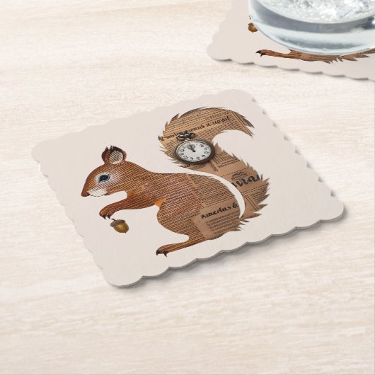 Paper Squirrel Coaster Kartonnen Onderzetters (Gebogen)
