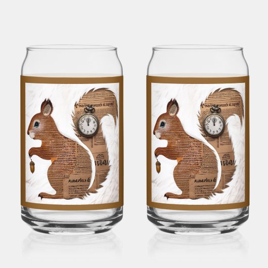 Paper Squirrel Soda Glass Blikvorm Glas (Achterkant)