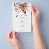 PAPER | Terracotta Bloemen Bruiloft Dank Je Menu (Hand)