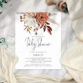 PAPER Terracotta Florals Baby shower Flyer