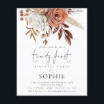 PAPER Terracotta Florals Script 21st Party nodigt  Flyer<br><div class="desc">Een voordelig PAPIER (geen kaart) alternatief ZONDER ENVELOPES bij KLEINERE grootte van 4, 5 x 5, 6 inch en tegen een budgetprijs. (De standaard A6 enveloppen zijn de meest dichtbijgelegen grootte om te passen) de 21ste uitnodiging van het Manuscript van Terracotta Florals van PAPER. Twintig eerst is in een stijlvol...</div>