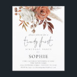 PAPER Terracotta Florals Script 21st Party nodigt  Flyer<br><div class="desc">Een voordelig PAPIER (geen kaart) alternatief ZONDER ENVELOPES bij KLEINERE grootte van 4, 5 x 5, 6 inch en tegen een budgetprijs. (De standaard A6 enveloppen zijn de meest dichtbijgelegen grootte om te passen) de 21ste uitnodiging van het Manuscript van Terracotta Florals van PAPER. Twintig eerst is in een stijlvol...</div>