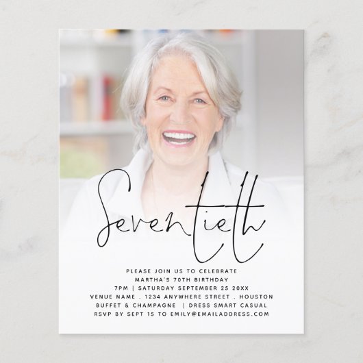 PAPER Uitnodiging voor 70e verjaardagsfeest met sc Flyer (Voorkant)
