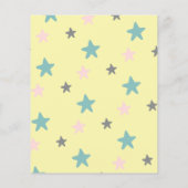 PAPER Unicorn Girl 1e verjaardag gele uitnodiging Flyer (Achterkant)