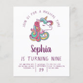 PAPER Unicorn Kind Birthday Party Invitation Flyer (Voorkant)