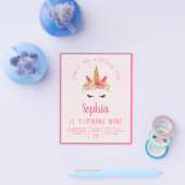 PAPER Unicorn Kind Birthday Party Invitation Flyer (Enkel)