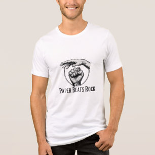 Paper Verslaat Rock heren T-shirt: Grappige Gamer Tri-Blend Shirt