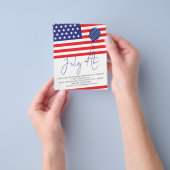 PAPER Vlag Ballon 4 juli BBQ uitnodiging Flyer (Hand)