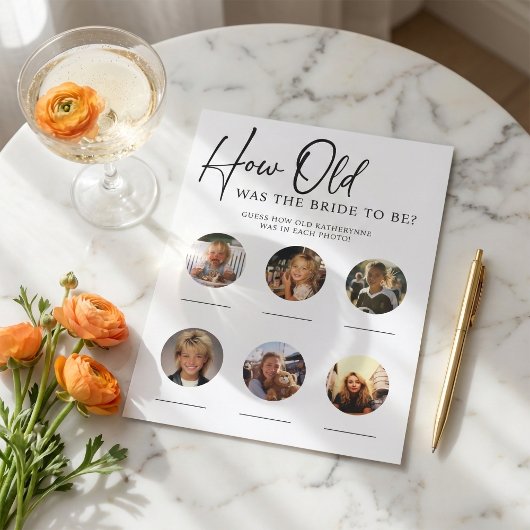 PAPER Vrijgezellenfeest Party Game Hoe oud was bru Flyer