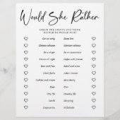 Paper Vrijgezellenfeest Party Game wil ze liever Flyer (Voorkant)