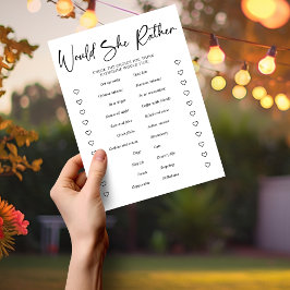 Paper Vrijgezellenfeest Party Game wil ze liever Flyer