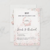 Paper Whisper Garden Wedding Romantic Floral RSVP Kaartje (Voorkant / Achterkant)