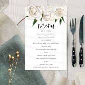 PAPER White Gold Florals Script Weduwnaar Menu