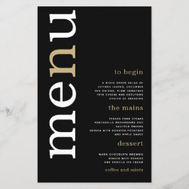 PAPER White Gold Typography Black Weduwmenu Flyer