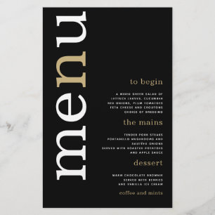 PAPER Witte Gouden Typografie Zwarte Trouw Menu