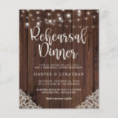 PAPER Wood String Lights Lace Wedding Rehearings Flyer (Voorkant)